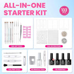 Beetles Gel Nail Polish Kit with U V Light, 100 Colors Gel Polish 133 Pcs Nail Stuff Kit for All Seasons with Base and Matte&Glossy Top Coat Infinite Inspirations Soak Off Gifts for Women Girls Teen