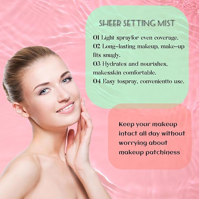 Earia Setting Spray for Face & Body - Sheer Sunscreen Mist SPF 50, Makeup-Friendly Setting Mist with Hydrating Glow & Non-Greasy for Radiant (2)