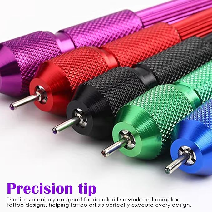 20pcs Tattoo Marking Pens, Disposable Stencil Pen Refills for Tattoo Outline - Aluminum Alloy Skin Marker for Microblading Permanent Makeup Body Art