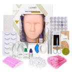 LASHVIEW Eyelash Extension Kit, Lash Extension Practice Kit, with Mannequin Head Practice Exercise Set, Training Lash Extension Supplies