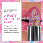 Winky Lux Lavender Glitter Confetti Balm - Hydrating ph Lip Balm, Natural Pink Tint with pH Color Changing, Moisturize & Soften Lips While Leaving Sheer Pink Tint, with Vanilla Scent