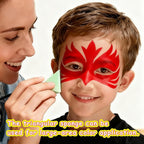 Red Face Paint 90g (3.17 oz) Non-Toxic, Water Activated Face Painting Kit for Kids Adults,SFX Makeup Large Capacity Facepaint Palette for Halloween, Cosplay,Theater Party,Skull Clown Special Effects