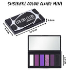 Purple Eyeshadow Palette with Mirror Lilac Violet Plum Tones Matte Shimmer Glitter 6 Colors Mini Eye Shadow Pallet Travel Size Highly Pigmented for Fairy Witch Goth Halloween Costume Makeup