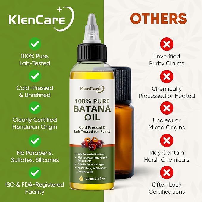 100% Pure Unrefined Batana Hair Oil – Raw Cold-Pressed Organic Hair Growth & Scalp Treatment, 120 mL (4 fl oz) – 100% Natural from Honduras