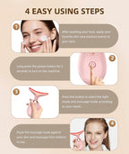 7 Color Face and Neck Massager Light Therapy, Red Light Based Facial Massager for Skin Care, Firming, Smoothing (Rose Golden)