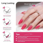16.5ml Rose Red Nail Polish Large Volume Quick Dry Nail Polish, Long Lasting Shine, Fingernail Toenail Nail Art DIY Home Travel Nail Art Gift