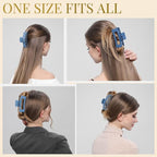 Blue Hair Clips for Women - 8 Pack 4.3 Inch Large Hair Claw Clips for Women Thin Thick Curly Hair, Big Matte Banana Clips,Strong Hold jaw clips