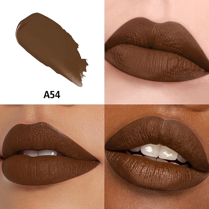 Brown Lipstick Long Lasting Lipsticks for Women Pigmented Smudgeproof Transferproof Vegan Cruelty Free Lip Color, A54 Delightful
