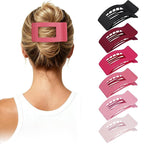 French Flat Hair Clips for Women 6pcs Hair Claw Clips for Thick or Thin Hair Matte Claw Clips for Girls Barrettes Non-Slip Strong Hold Hair Accessories for Women (Pink)