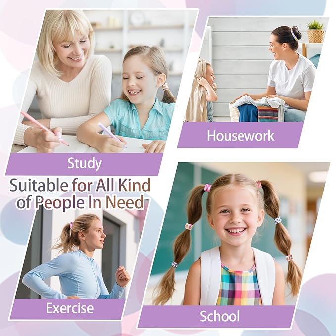 Bessrung 50 Pack Seamless Polka Hair Ties, No Damage Elastics Hair Ties for Women Girls, Soft Stretchy Ponytail Holders for Thin Thick Hair, Snag-Free Hair Bands Christmas Gift(Multicolored)