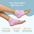 ZenToes Moisturizing Socks for Cracked Heel Treatment, Vitamin E, Olive Oil and Jojoba Oil Heel Socks, Stocking Stuffers for Women, Spa Self Care Gifts for Women (Fuzzy Pink, Regular)
