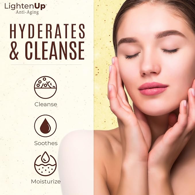 Omic LightenUp Lighten-Up Exfoliating Body Wash - 33.8 Fl oz / 1000 ml - Formulated to Exfoliate and to Nourish Skin, with Shea Butter, Jasmine Oil Argan Oil