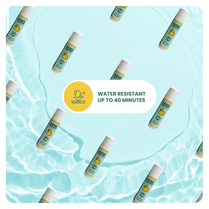 Rubber Ducky- SPF 30 Mineral Face Sunscreen Stick, Water Resistant, Moisturizing & Broad Spectrum Sunscreen Face Stick, Sun Skin Protection with Vitamin E, Mini Travel Size Sunblock, 0.6 oz