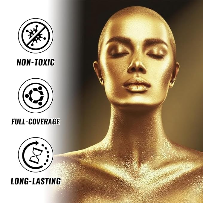 Golden Oil Based Face Body Paint Stick, Non-toxic Full-coverage Face Painting for Sun Goddess Makeup Halloween Cosplay Makeup, Waterproof Cream Golden Body Painting for Adults