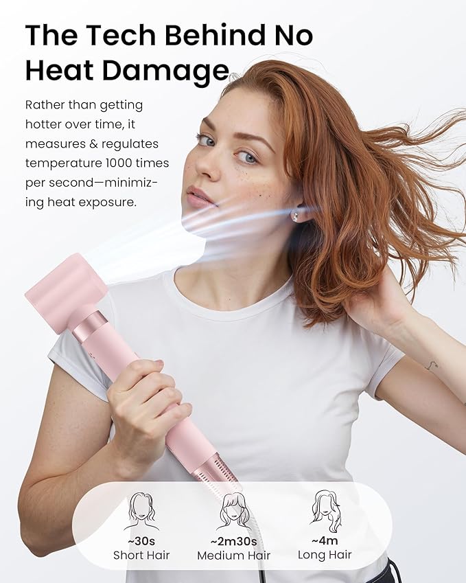 5 in 1 Hot Air Styler Wrap – High-Speed Hair Dryer Brush with Auto Wrap Curlers, Fast Drying & Frizz-Free Styling, No Heat Damage, Volumizing Brush with Travel Bag Gift for Women