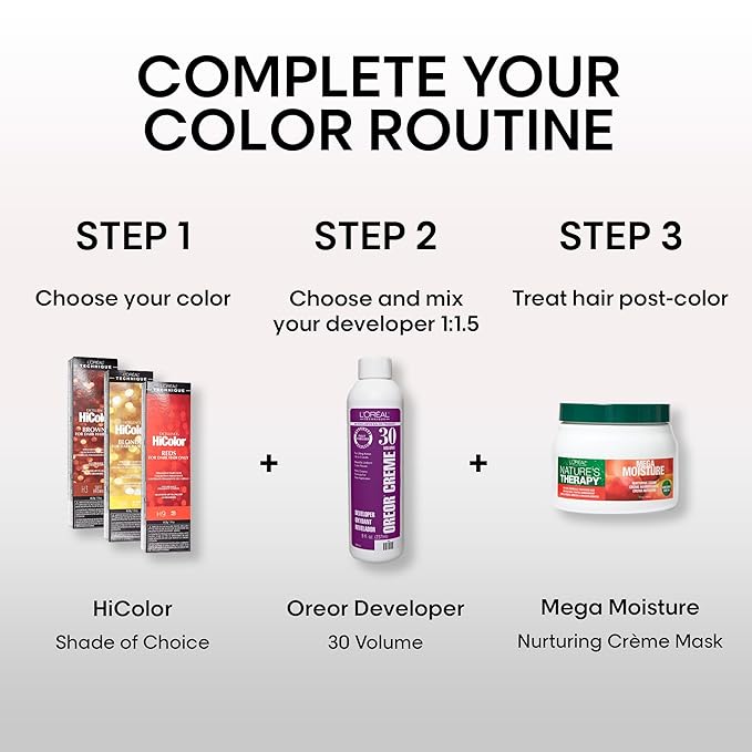 L'OREAL TECHNIQUE HiColor Reds Permanent Hair Color - Lifts Dark Hair in One Step Leaving No Brassiness, Rich & Smooth Creme Formula, Intense & Long-Lasting Color, H9 Red Hot