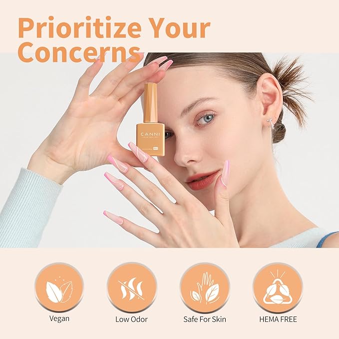 CANNI 6Pcs 9ml Pastel Gel Nail Polish Set- Yellow Green Blue Gel Polish Kit Candy Colors DIY at Home Salon Christmas New Year's Gifts for Girls