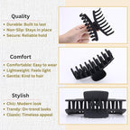 LuSeren 8 Pack White and Black Hair Clips for Women 4.3 Inch Large Hair Claw Clips for Women Thin Thick Curly Hair, Big Matte Banana Clips,Strong Hold jaw clips