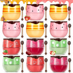 12 Pcs Bee Lip Balm Honey Pot with Brush Propolis Lip Mask Overnight, Moisturizing Hydrating Lip Sleeping Mask Prevention Dry and Cracked(Honey+Strawberry+Watermelon+Apple Lime+Cherry)