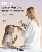 Professional Bi-Ionic Hair Dryer- mera Classic -Fast Drying Salon Results Blowdryer w/Magnetic Diffuser & Concentrator for Women, One Button Safe Mode for Cooling, cUL Certified, Lightweight, Travel