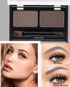 Eye Brow Powder Kit for Women,2 Colors Waterproof Eyebrow Powder Tinted Palette Brown Dark Brown Long-Lasting,Brow Fill&Sculpt Natural Eyebrow Contour Eyeshadow Mother’s Gift with Brow Brush &Razor-03