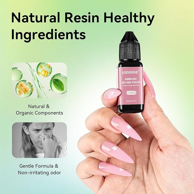 JODSONE 20 Colors Airbrush Gel Nail Polish Set for Nail Gradients No Dilution Gel Nail Polish DIY Various Patterns Nail Art, Girls Holiday Gifts