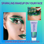 MEICOLY Chameleon Green Face Body Glitter,Christmas Face Glitter Stocking Stuffers,Color Changing Mermaid Face Glitter,Halloween Glitter Face Paint for Face Body Hair,St Patricks Day Accessories