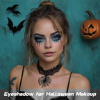 MEICOLY Light Blue Single Eyeshadow with Mirror,Baby Blue Eye Shadow for Halloween Corpse Bride Sally Makeup,Pressed Powder Eyeshadow,Matte Shade Eyelid Color Eye Makeup,High Pigment,Long Wear