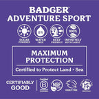 Badger Biodegradable Reef Safe Sunscreen, SPF 50 Unscented Zinc Oxide Sunscreen, 98% Organic Ingredients, Water Resistant Adventure Sport Sunblock, 2.9 fl oz, 2-Pack
