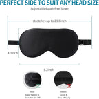 2-Pack 100% Real Natural Silk Eye Mask, Silk Sleeping Mask, Shade Puffy Eye Gift with Adjustable Straps, Sleep Eye Mask, SHJINJU Eye Mask Shade (Black and Light Grey)
