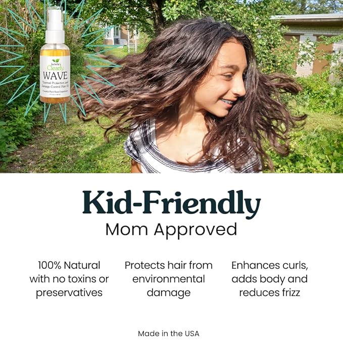 WAVE, Damage Control Hair Oil with Jojoba | Thermal Heat Protector for Sun, Flat Iron, Hot Blow Dry, Blowout to Prevent Damage and Breakage | Sulfate Free Natural Hair Styling Product Made in USA