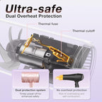 Ionic Diffuser Hair Dryer for Curly Hair, 1875W Fast Drying Blow Dryer with Diffuser and Concentrator Nozzle, Compact & Portable Negative Ion Hairdryer Blowdryer, 3 Heat 2 Speed Settings, Pink