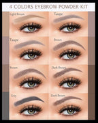 Eyebrow Powder Makeup Kit for Women,2 Colors Eye Brow Powder Waterproof Tinting Palette Long-Lasting,Brown Dark Brown Brow Fill&Sculpt Natural Eyebrow Contour for Sparse Brow with Brow Brush &Razor-03