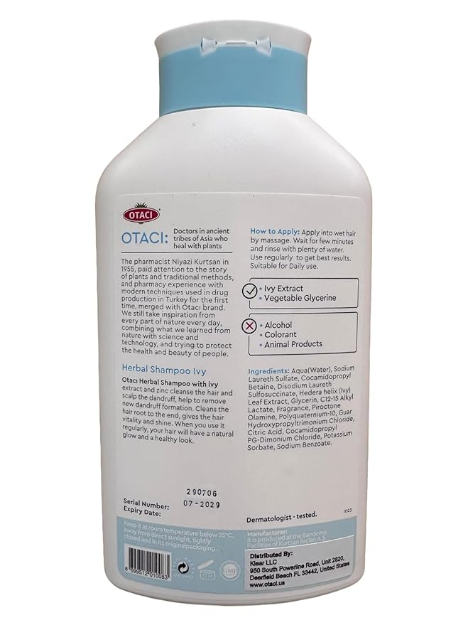 OTACI Herbal Ivy Shampoo – Deep-Cleansing, Vegan Formula Infused with Rosemary, Sage, Chamomile & Mint for Stronger, Shinier, Healthier Hair (13.5 Fl Oz)