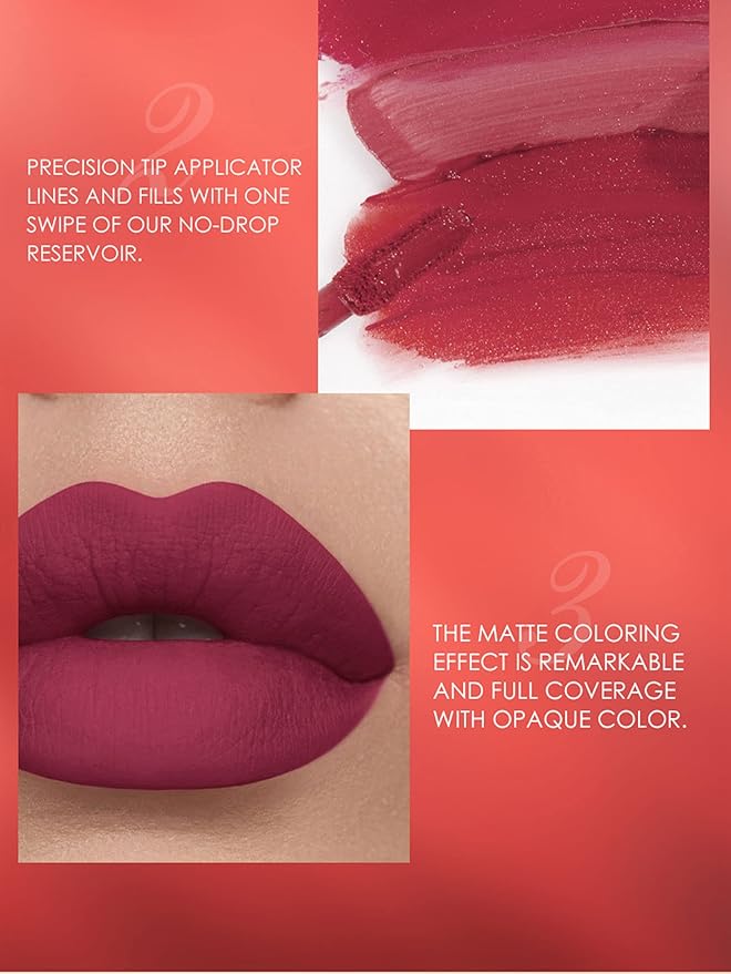 BestLand 6Pcs Matte Liquid Lipstick and Lip Liner Set, Non-Stick Cup Not Fade Waterproof 24 Hour Lip Gloss Nude Brown Lip Liner Pencil for Women, labiales mate 24 horas originales (Set F)