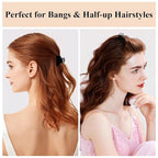 MAORULU 2 Pack Mini Acetate Hair Claw Clips – 1.6 Inch Small Durable Hair Clips for Women & Girls, Strong Hold Tiny Jaw Clips for Bangs & Half Up Hairstyles (Black)