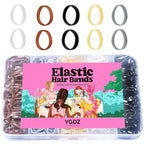 YGDZ Elastic Hair Bands, 5 Colors 600 pcs Hair Ties, Mini Hair Rubber Bands, Elastic Hair Ties for Girl, Ponytail Holders, Hair Accessories for Men, Women, Toddler, Neutral Colors