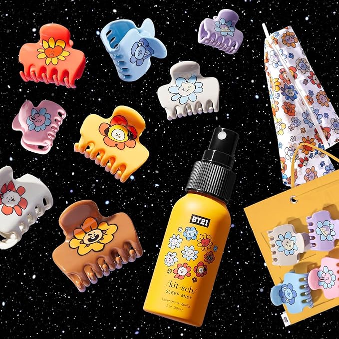 Kitsch BT21 Recycled Plastic Puffy Medium Hair Clips for Women, Medium Claw Clip for Thin & Thick Hair | Ideal Gifts for Women - KOYA, 1pc