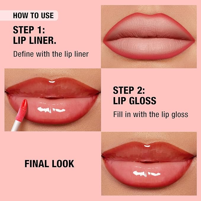 6pcs Hydrating Lip Oils + Lip Liner Pencil Lip Combo Sets, 24H Long-Lasting Lip Kit with Lip Liner and Gloss, Nourishing, Non-Sticky Tinted Stain Lip Gloss Plumping Lip Oil Set for Women(Set A)