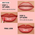 6pcs Hydrating Lip Oils + Lip Liner Pencil Lip Combo Sets, 24H Long-Lasting Lip Kit with Lip Liner and Gloss, Nourishing, Non-Sticky Tinted Stain Lip Gloss Plumping Lip Oil Set for Women(Set A)