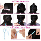 Colorful Mini Rubber Bands with Topsy Tail Styling Tools - Elastic Hair Ties, Hair Cutter, and Hair Accessories for Baby Girls and Women