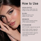 All in One Baked Makeup Palette wiht Bronzer, Highlighter, Blush and Eyeshadow, Highly Pigmented, Long Lasting Travel Compact, Baking Makeup Palette Gift for Women