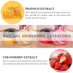 2 PCS Bee Honey Lip Balm Honey Pot, Strawberry & Bee Honey Lip Mask, Reduces Lip Lines, Hydrate & Moisturizing Lip Skin Care, Prevention Dry Cracked Lips, Bee Honey Lip Balm for Lip Repair Treatment