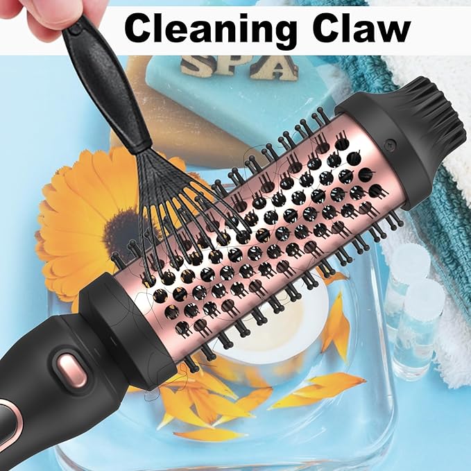 Thermal Brush Set 3-in-1 Curling Iron Brush Set, Dual Voltage 110-220V Thermal Hair Brush with 11 Temp Settings, 3 Interchangeable Travel Curling Irons (1.25“, 1.5”, & 1.75" Barrels) (Pink)