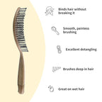 Hair Brush Professional for Women Men Paddle Detangling Brush for Wet Dry Curly Thick Straight Hair Shaping Defining Curls wood round