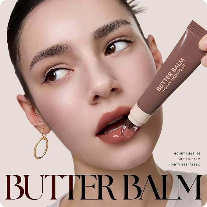 Nature Republic Honey Melting Lip Butter Balm – Moisturizing Tinted Balm with Peptides, for Sheer & Glossy, Smooth & Soft Lips, Stocking Stuffers (Dirty Espresso)
