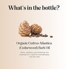 Certified Organic Cedarwood Essential Oil - 100% Pure Organic Cedarwood for Hair Skin & Nails plus Beauty DIYs - Calming Aromatherapy Essential Oil for Diffusers - USDA Non-GMO & Undiluted