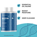 Rosemary and Biotin Shampoo for Thinning Hair - Vegan Volumizing Shampoo for Fine Hair with B Vitamins Argan Oil & Tea Tree Essential Oil - Paraben Silicone and Sulfate Free Vegan Formula (2 Pack)