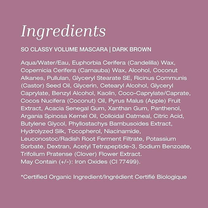 Mineral Fusion So Classy Volumizing & Lengthening Mascara, 0.3 Fl Oz, Dark Brown, Eye Makeup for Dramatic, Fuller Lashes, Helps Prevent Caking, Flaking & Smudging