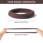 100 Pcs Thick Seamless Brown Hair Ties, Ponytail Holders Hair Accessories No Damage for Thick Hair Christmas Gift(Natural Colors)